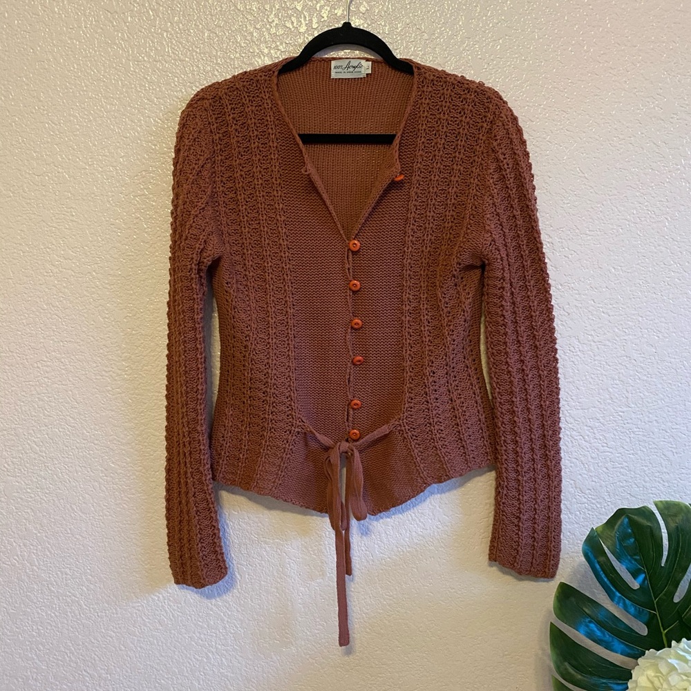 Vintage Mauve Knitted Cardigan